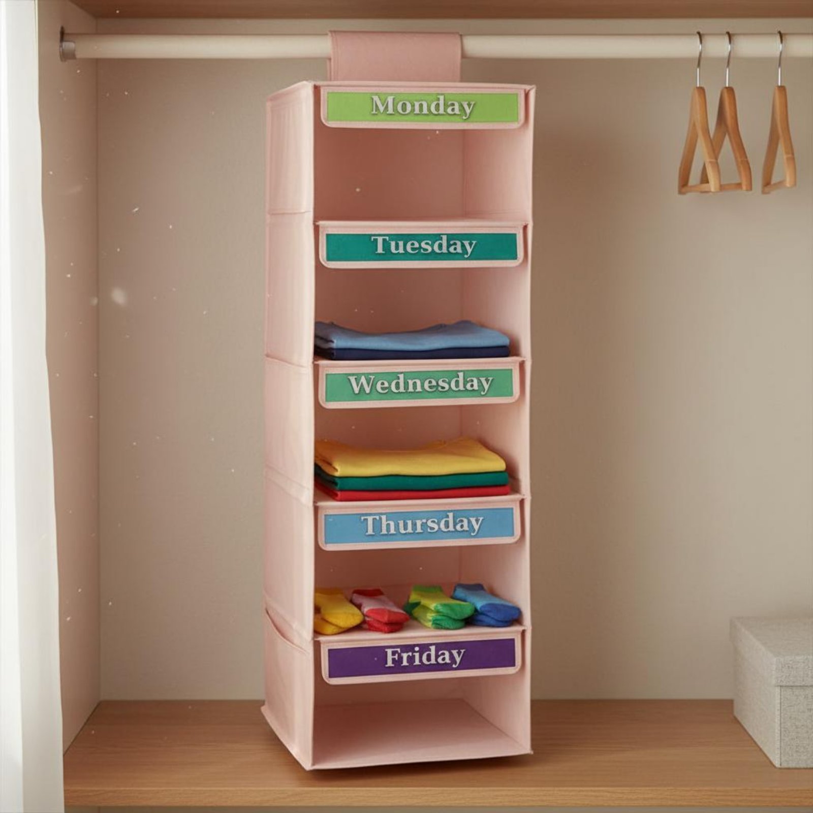 Baby Clothing Organizer - 7-ярусная подвесная сумка-органайзер для хранения, еженедельный